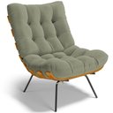 Ver imagem 1 de Poltrona Decorativa Sala de Estar Costela L02 Bouclê Oliva - Lyam Decor