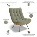 Ver imagem 7 de Poltrona Decorativa Sala de Estar Costela L02 Bouclê Oliva - Lyam Decor