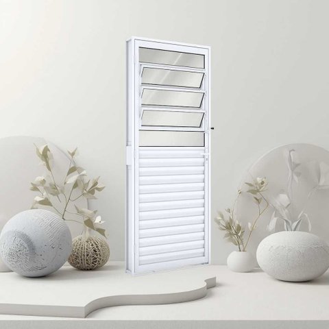 Porta Aco Giro Mista Branca 215 X 85cm - e - Riobras