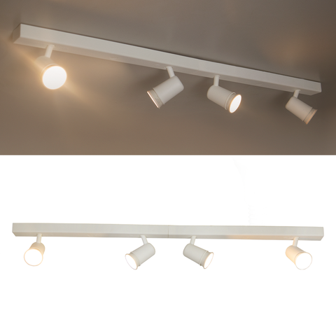 Kit 2 Trilho Eletrificado 2 Spot Led Mr16 Gu10 Direcionável Cor:branco