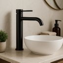 Ver imagem 2 de Torneira Misturador Monocomando Água Quente e Fria Bica Alta para Banheiro - Black Matte - Dp9202