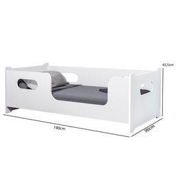 Cama Montessoriana Solteiro Encanto com Grade de Proteção Criança Moderna com Colchão Cor Branco - 5