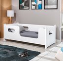 Ver imagem 2 de Cama Montessoriana Solteiro Encanto com Grade de Proteção Criança Moderna com Colchão Cor Branco