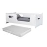 Cama Montessoriana Solteiro Encanto com Grade de Proteção Criança Moderna com Colchão Cor Branco - 1