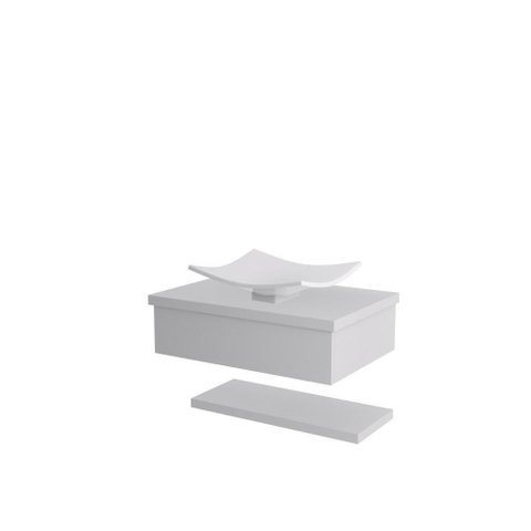 Conjunto Bancada C-cuba F44 e Prateleira Metrópole 605 Perffect Acetinado Branco Chess
