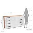 Ver imagem 3 de Cômoda Lisboa com 8 Gavetas 150x83,5cm Freijó/Branco 240838