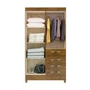 Ver imagem 2 de Conjunto Guarda Roupa C/Espelho C/Cômoda Vênus Castanho