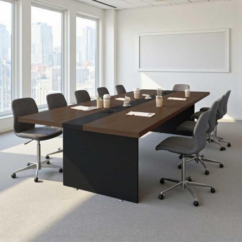 Mesa de Reunião Executiva Premium 3,60m 8 Pessoas Freijó
