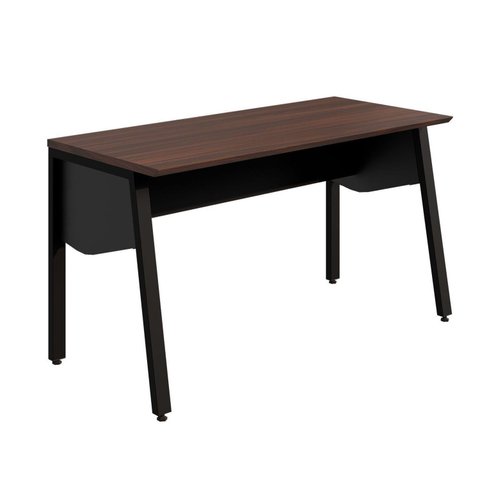 Mesa Escrivaninha com 135cm Industrial Tampo Chanfrado e Pés Metálicos Executive Louro e Preto