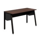 Ver imagem 1 de Mesa Escrivaninha com 135cm Industrial Tampo Chanfrado e Pés Metálicos Executive Louro e Preto