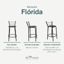 Ver imagem 3 de Kit 4 Banquetas para Bancada Flórida Preta 60cm Cozinha Gourmet Balcão Ilha Piscina Área de Lazer
