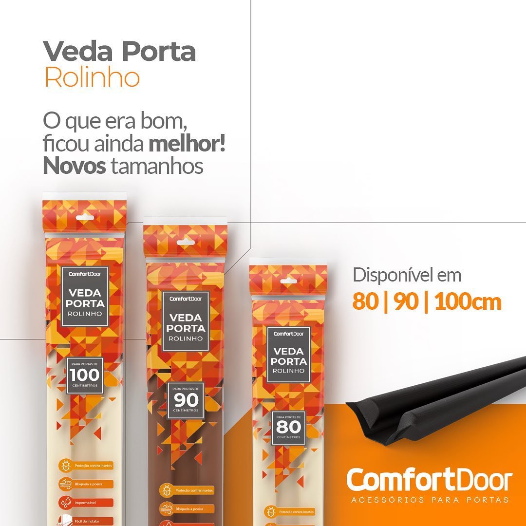 Veda Porta Rolinho 90cm Ajustável em Couro Sintético e Espuma Comfort Door Preto - 10