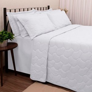 Kit Cobre Leito Buettner Liso King Sonata Branco