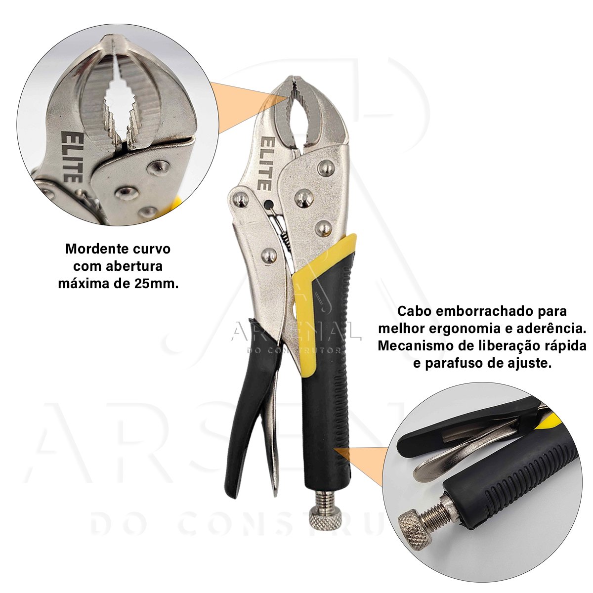 Alicate de Pressão 9 Polegadas Curvo Cabo Emborrachado - 4