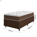 Ver imagem 4 de Cama Box Baú Solteiro Colchão Molas Ensacadas Pillow Top Martino 88x188x66cm Marrom/Branco