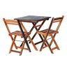 Conjunto Mesa Dobrável com 2 Cadeiras 100% Madeira de Lei Ypê Cerejeira - 1
