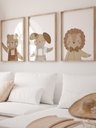 Ver imagem 1 de Kit 3 Quadros Decorativos Infantil Animais Fofos No1