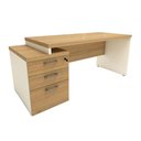Ver imagem 3 de Mesa Escritório Executiva 170cm a 192cm 3 Gavetas Pé Painel F5
