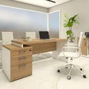 Ver imagem 1 de Mesa Escritório Executiva 170cm a 192cm 3 Gavetas Pé Painel F5