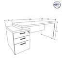Ver imagem 2 de Mesa Escritório Executiva 170cm a 192cm 3 Gavetas Pé Painel F5