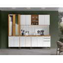Ver imagem 1 de Cozinha Modulada Luana 260cm com Paneleiro Portas de Vidro - Cinamomo/branco Aramóveis