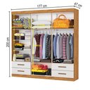 Ver imagem 4 de Guarda-roupa Casal Genova 6 Portas 4 Gavetas com Espelho Cinamomo/off White - Carioca Móveis