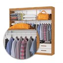 Ver imagem 6 de Guarda-roupa Casal Genova 6 Portas 4 Gavetas com Espelho Cinamomo/off White - Carioca Móveis