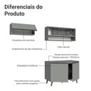 Ver imagem 5 de Armário de Cozinha Compacta 200cm Nice Madesa 10 Cinza