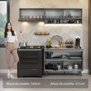Ver imagem 6 de Armário de Cozinha Compacta 200cm Nice Madesa 10 Cinza