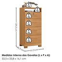 Ver imagem 3 de Comoda 4 Gavetas 1 Nicho Primor 62x130 cm Cinamomo Zanz
