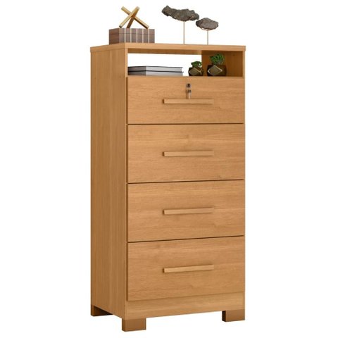Comoda 4 Gavetas 1 Nicho Primor 62x130 cm Cinamomo Zanz