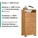 Ver imagem 4 de Comoda 4 Gavetas 1 Nicho Primor 62x130 cm Cinamomo Zanz