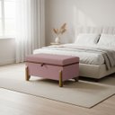 Ver imagem 1 de Puff Recamier Baú Versallies 100 Cm para Sala Quarto Bouclé