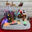 Ver imagem 3 de Cenario Vila Natalina Natal Musical com Movimento Iluminado Papai Noel Treno Rena Arvore de Natal de