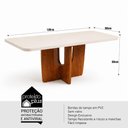 Ver imagem 5 de Conjunto de Jantar Vitta 6 Lugares Tampo MDF Cadeiras Veludo Bege 180cm Bom Pastor Móveis