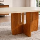 Ver imagem 3 de Conjunto de Jantar Vitta 6 Lugares Tampo MDF Cadeiras Veludo Bege 180cm Bom Pastor Móveis