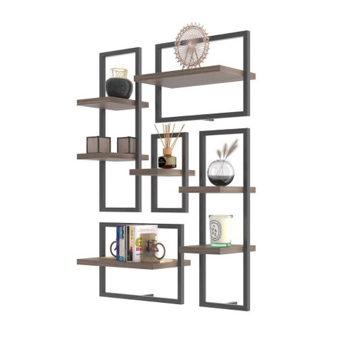 Conjunto 7 Prateleiras Industrial Affara - Pleno