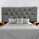 Ver imagem 2 de Cabeceira Estofada Cama Box Solteirão 100 Cm Suede Nina Cor:cinza