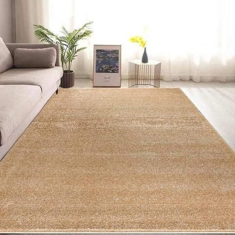 Tapete Sala 150x200 Cm Alto Relevo Realce Liso 72 Bege