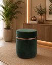 Ver imagem 1 de Puff Superior Rose Gold, Cor Verde Veludo - Let Móveis