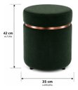 Ver imagem 2 de Puff Superior Rose Gold, Cor Verde Veludo - Let Móveis