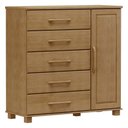 Ver imagem 4 de Cômoda 5 Gavetas 1 Porta Linha Ouro Madeira Maciça 2251fn Freijó Finestra