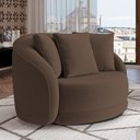 Ver imagem 6 de Poltrona Decorativa Base Giratória Witta M03 Veludo Marrom - Lyam Decor