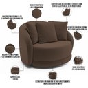 Ver imagem 7 de Poltrona Decorativa Base Giratória Witta M03 Veludo Marrom - Lyam Decor