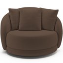 Ver imagem 5 de Poltrona Decorativa Base Giratória Witta M03 Veludo Marrom - Lyam Decor
