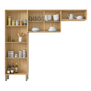 Ver imagem 3 de Cozinha Domus Prime 8 Portas 5 Prateleiras Freijó Gris