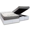 Ver imagem 1 de Cama Box Baú Queen + Colchão Molas Kappesberg Ensacadas Serene + Base Crc Courano White