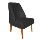 Ver imagem 3 de Kit 4 Cadeiras para Sala de Jantar Escritório Estofada Berlim Retro Suede Preto Eli Móveis e Decoraç