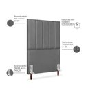 Ver imagem 3 de Cabeceira Estofada Solteiro Carla 90cm Corino Cinza