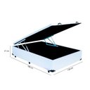 Ver imagem 3 de Cama Baú Viúva 128 Tecido Sintético Branco com Colchão Marrocos - Poliéster - Espuma D33 30cm